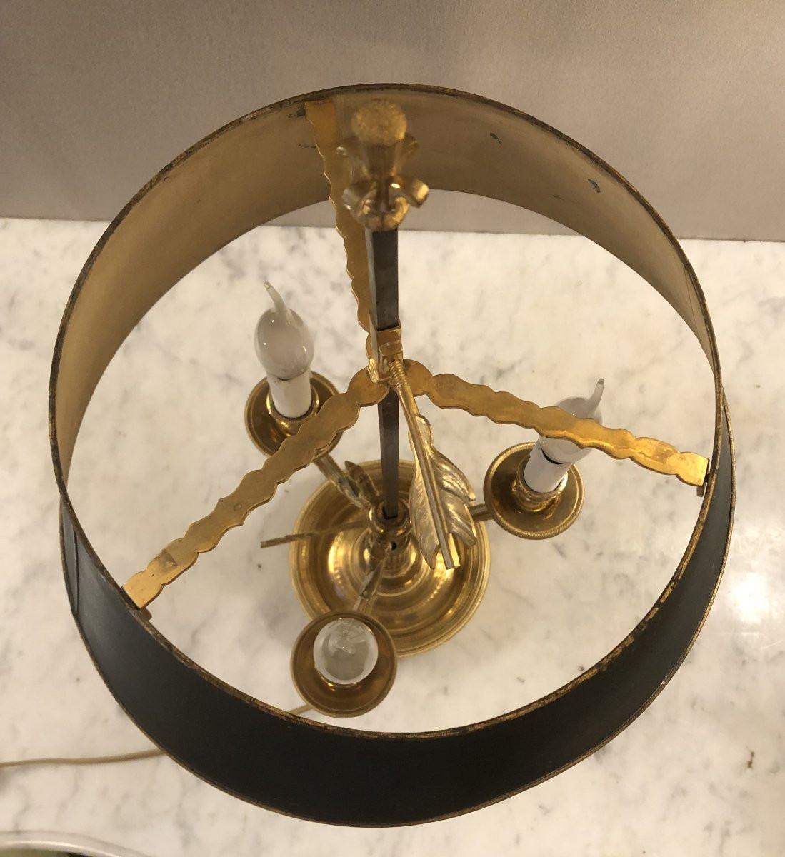 Lampe bouillotte Empire en bronze doré début XIX° siècle -photo-5