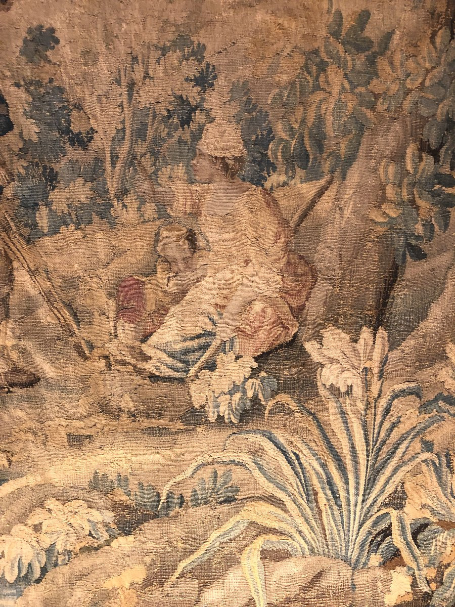 "the Gallant Hunter" 18th Century Aubusson Tapestry -photo-2