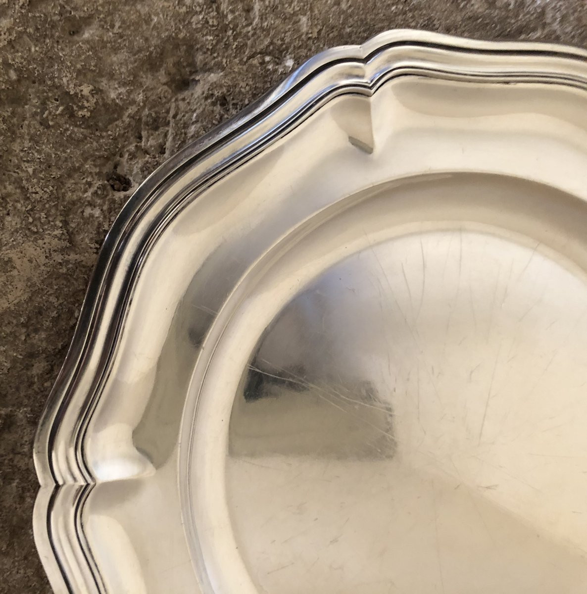 Round Louis XV Style Dish In Solid Silver Minerva -photo-2