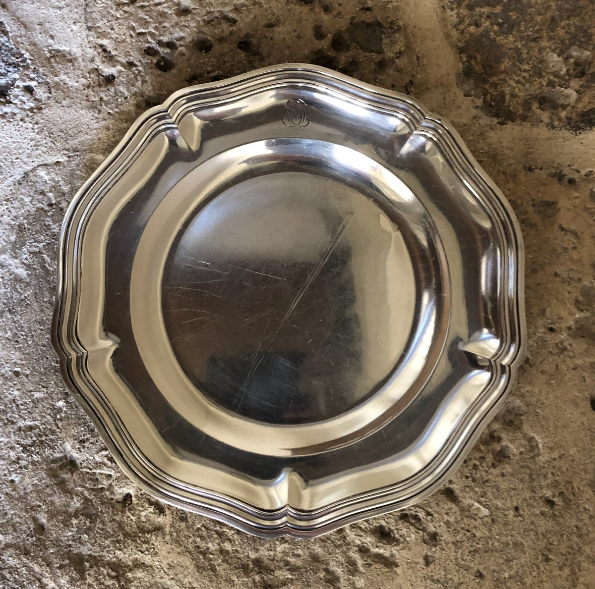 Round Louis XV Style Dish In Solid Silver Minerva 