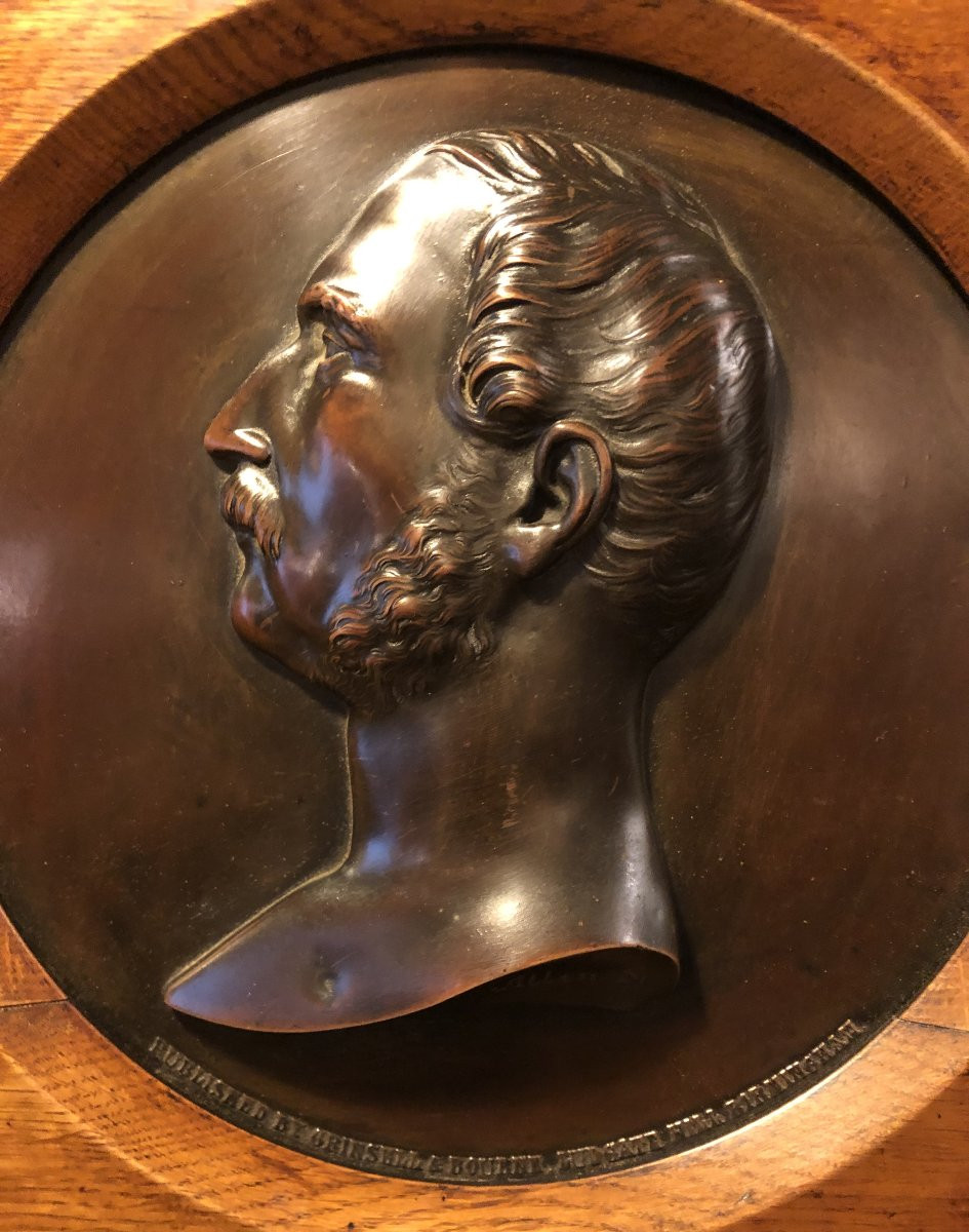 Albert de Saxe Cobourg Gotha Profil en bronze par Allen XIX° siècle -photo-2