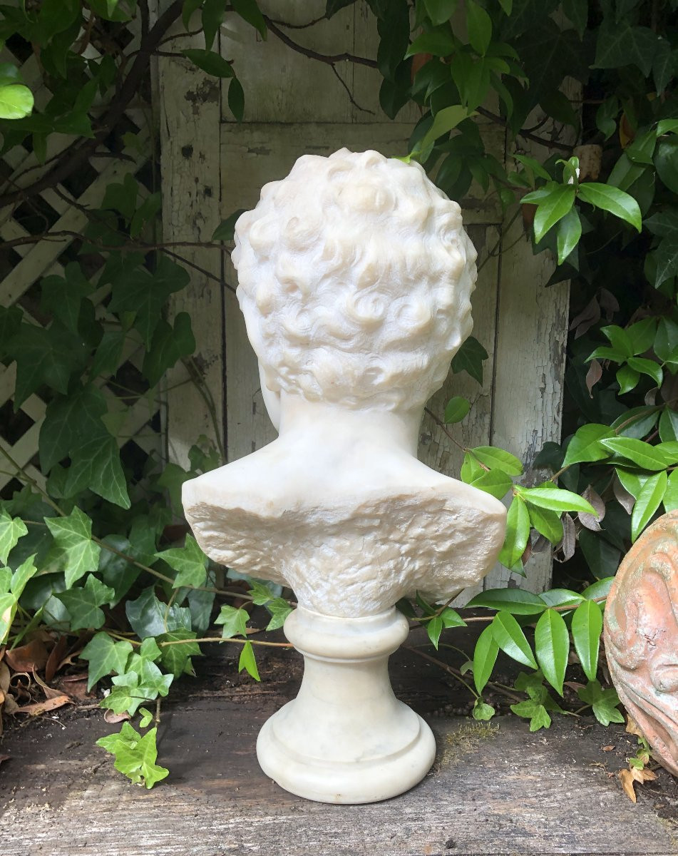 Buste de faune en marbre blanc statuaire de Carrare -photo-3