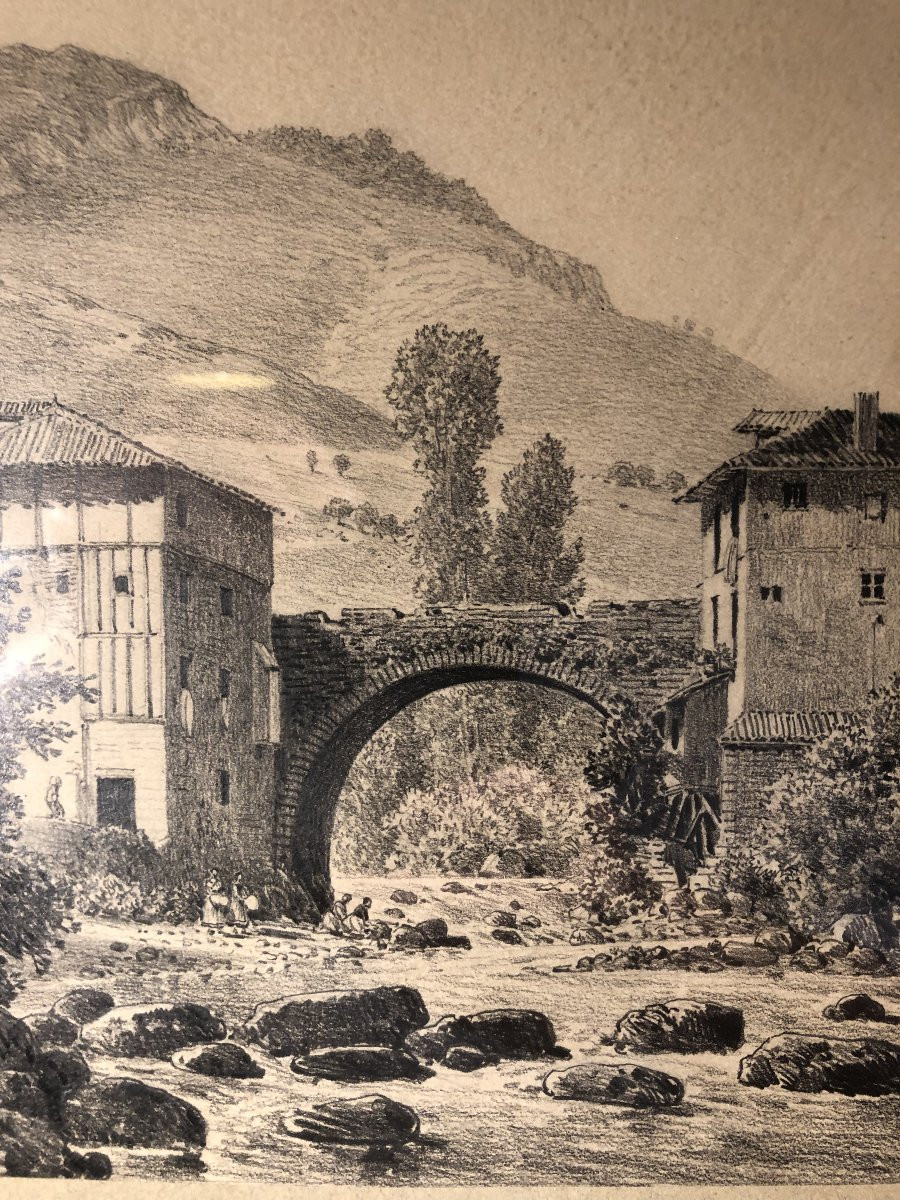 Château de Potes Espagne signé Albert Tissandier et daté 1895-photo-2