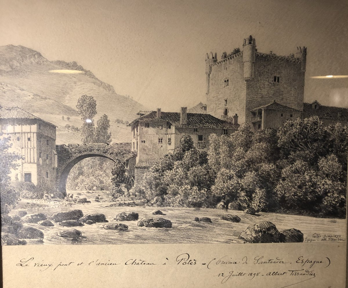 Château de Potes Espagne signé Albert Tissandier et daté 1895-photo-4