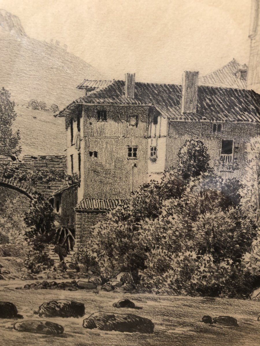 Château de Potes Espagne signé Albert Tissandier et daté 1895-photo-2