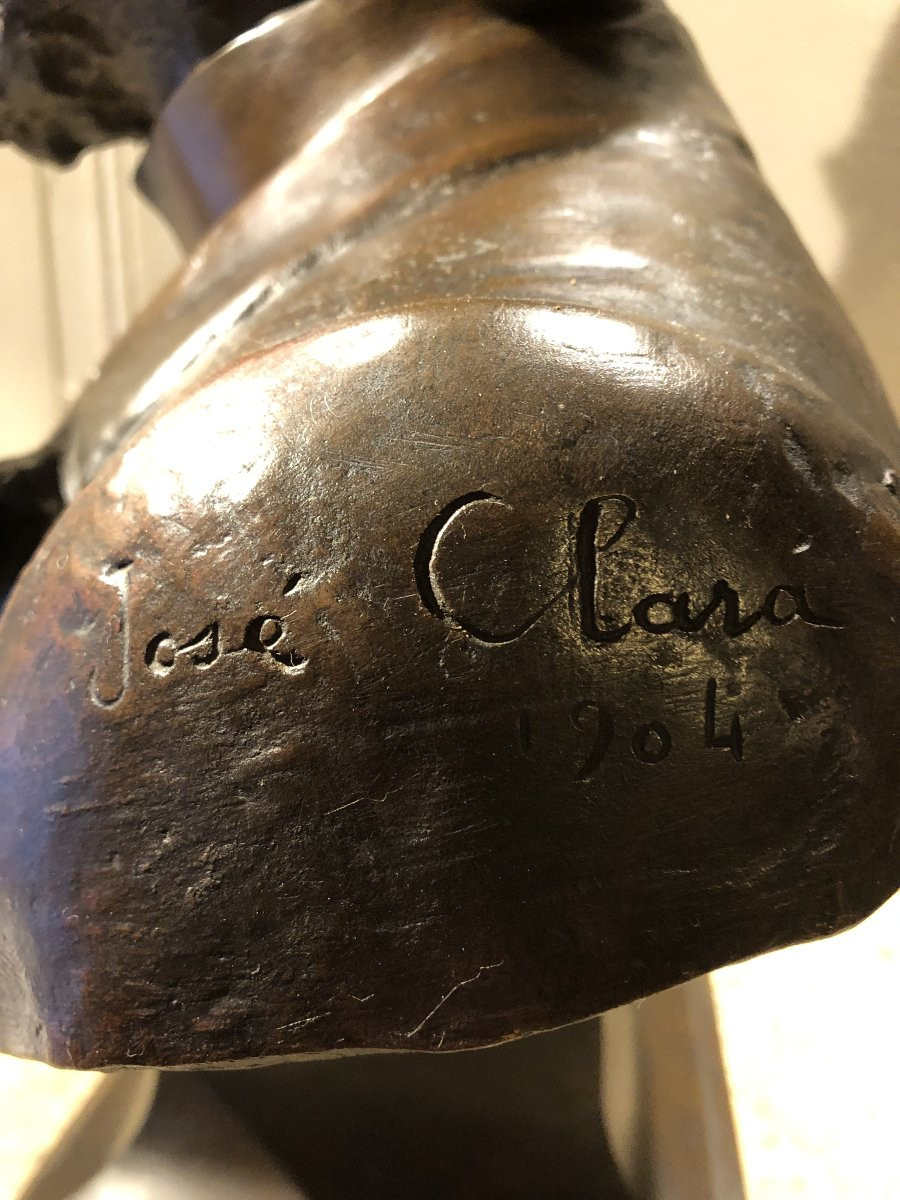 Josep Clara Bronze Bust Of Charles Tantet Founder Andro Dated 1904-photo-1
