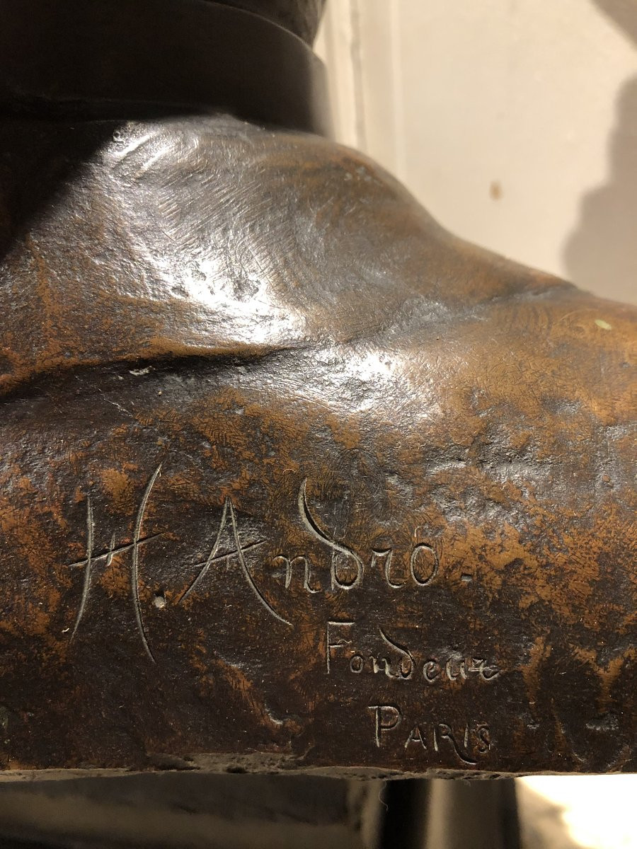 Josep Clara Bronze Bust Of Charles Tantet Founder Andro Dated 1904-photo-3