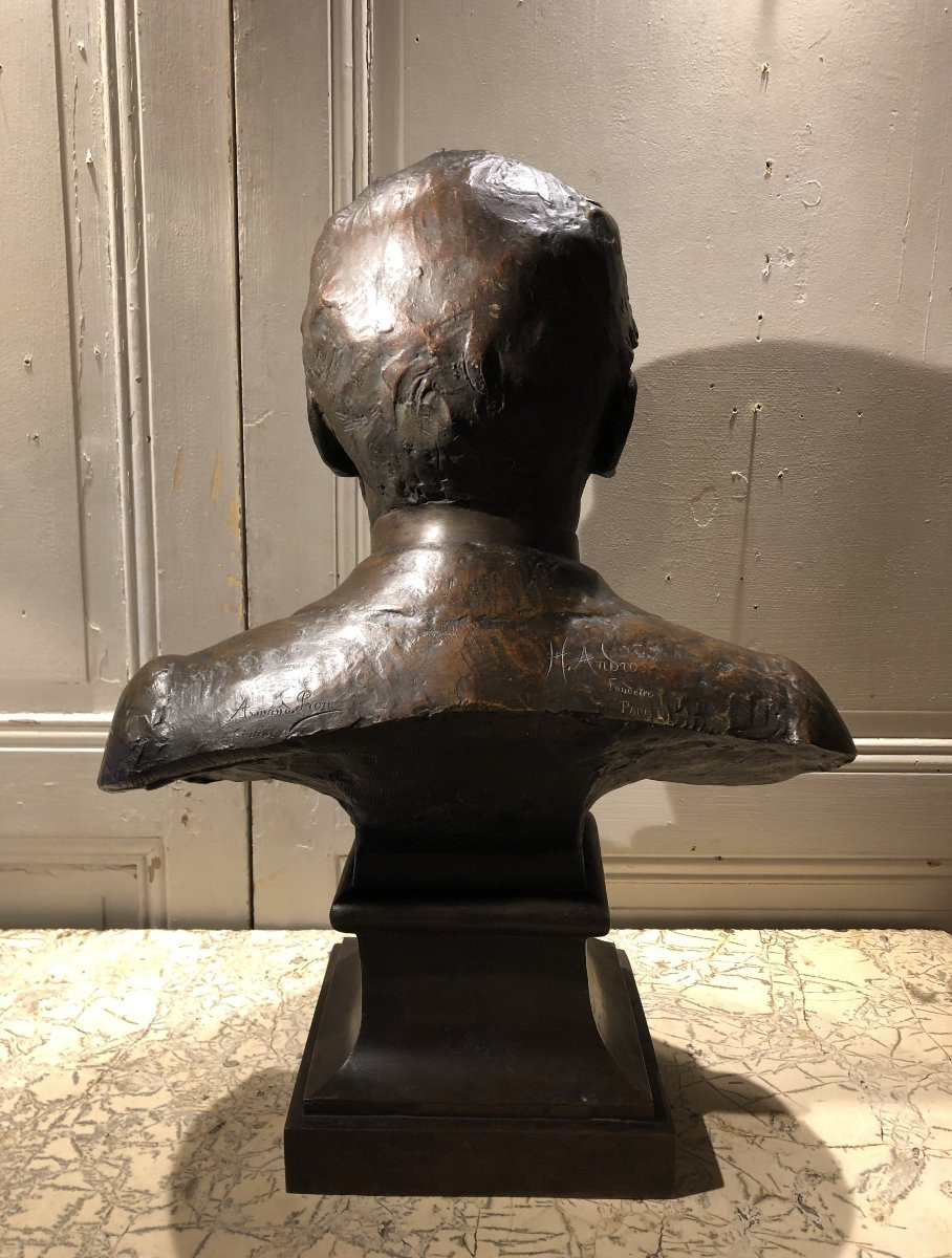 Josep Clara Bronze Bust Of Charles Tantet Founder Andro Dated 1904-photo-5