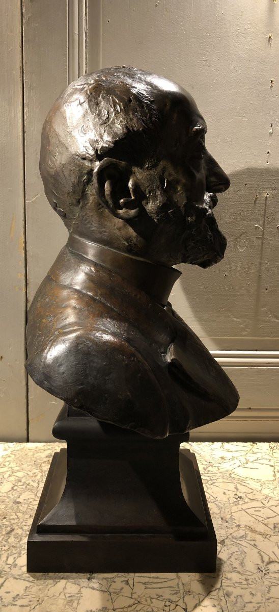 Josep Clara Bronze Bust Of Charles Tantet Founder Andro Dated 1904-photo-6