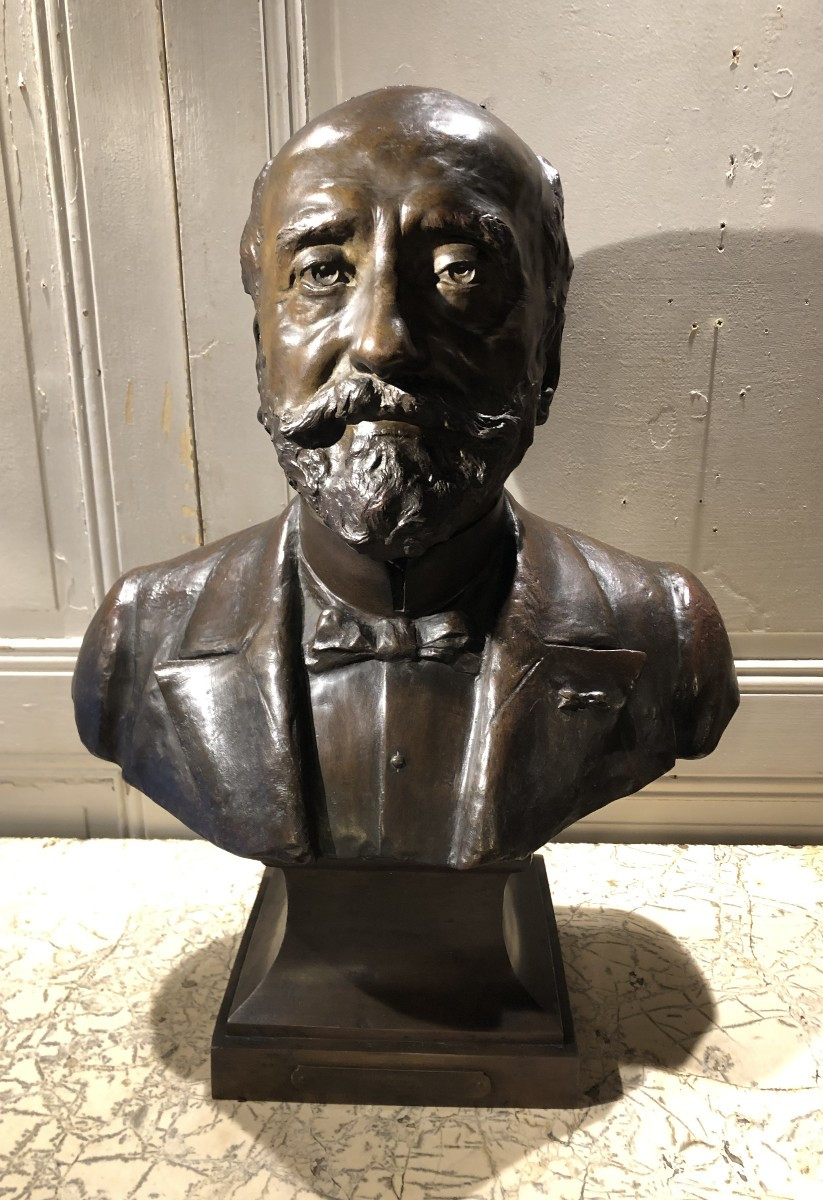 Josep Clara Bronze Bust Of Charles Tantet Founder Andro Dated 1904