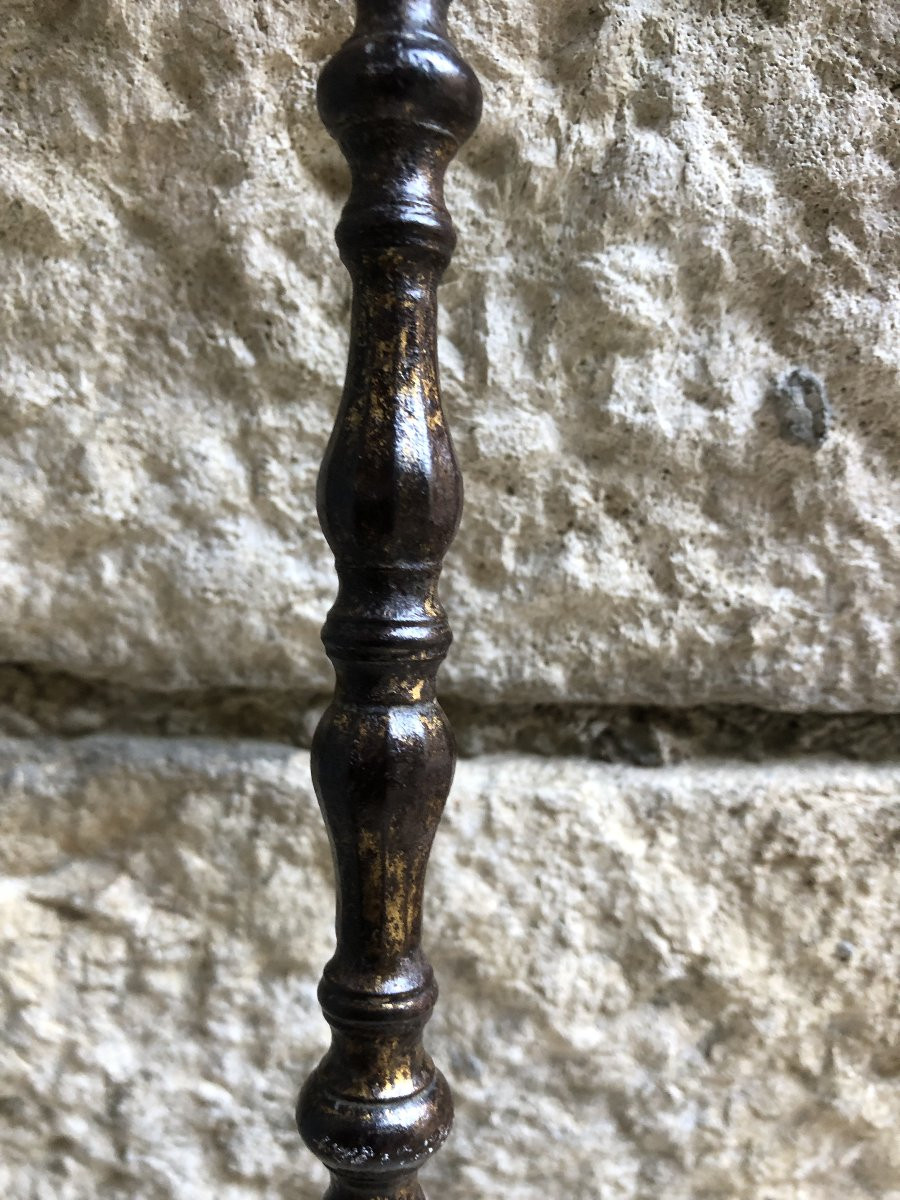 Louis XVI Style Poker In Bronze And Wrought Iron -photo-2