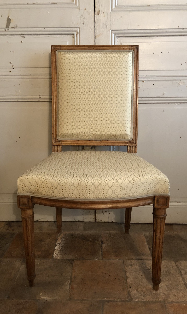 Paire de chaises louis XVI à la reine XVIII siècle -photo-4