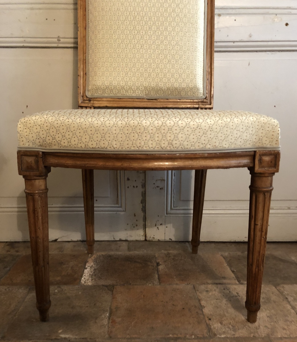 Paire de chaises louis XVI à la reine XVIII siècle -photo-1