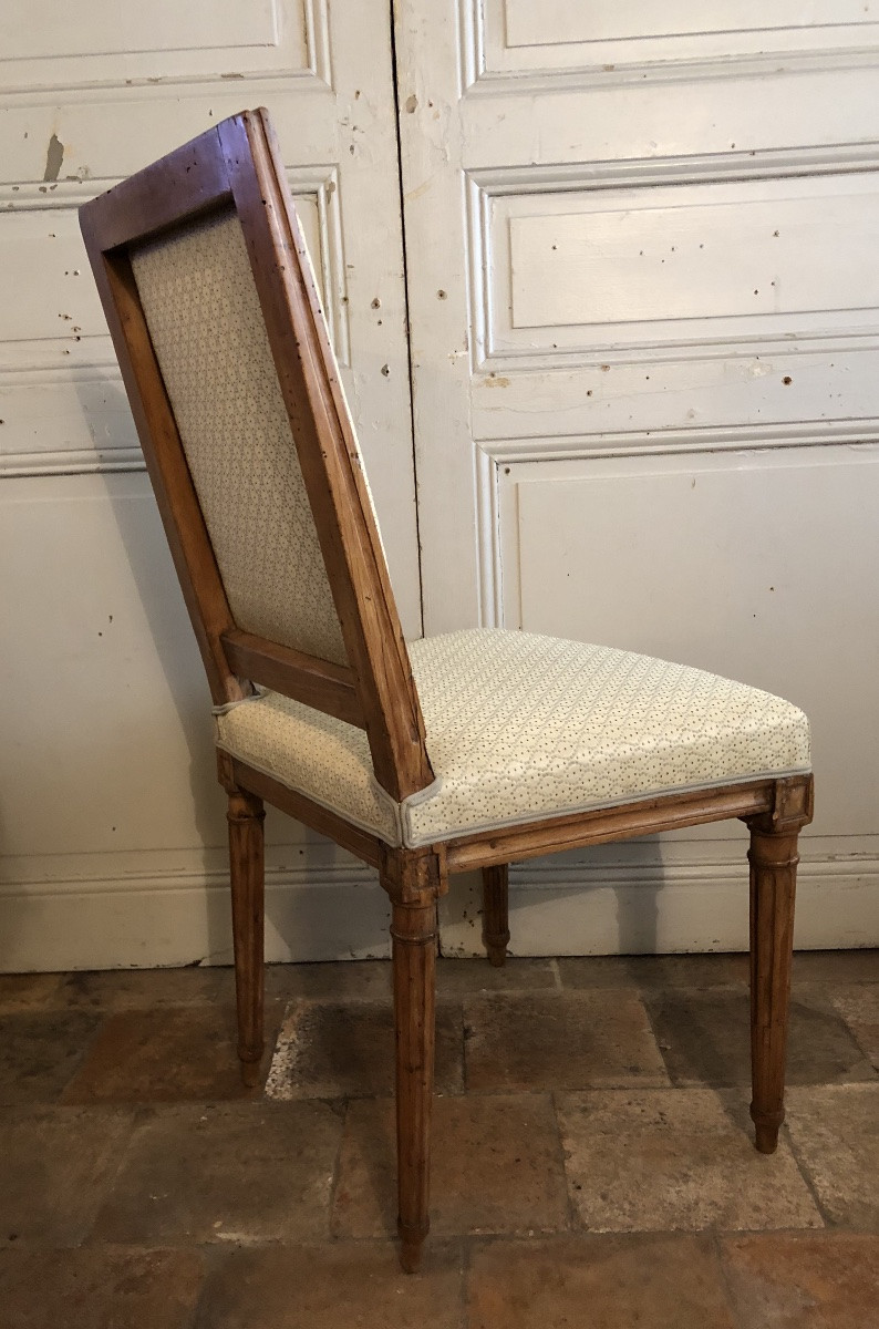 Paire de chaises louis XVI à la reine XVIII siècle -photo-4