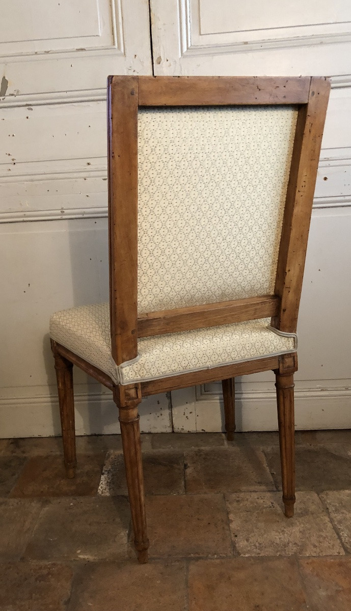 Paire de chaises louis XVI à la reine XVIII siècle -photo-5