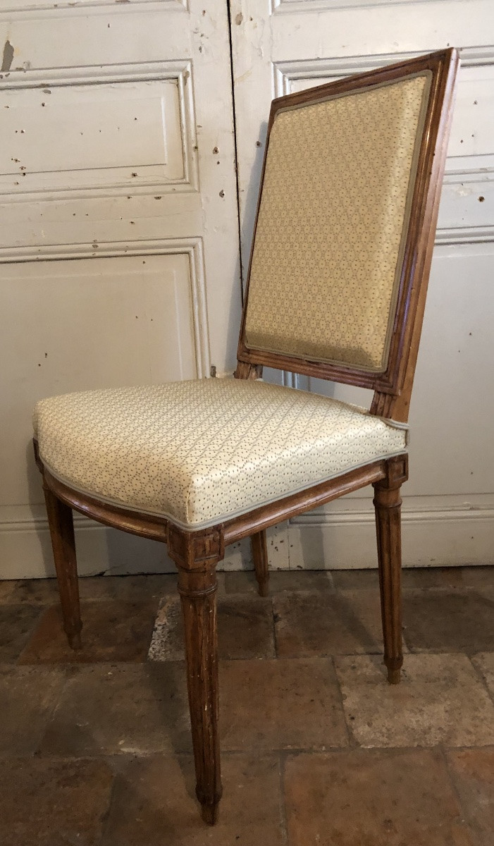Paire de chaises louis XVI à la reine XVIII siècle -photo-8