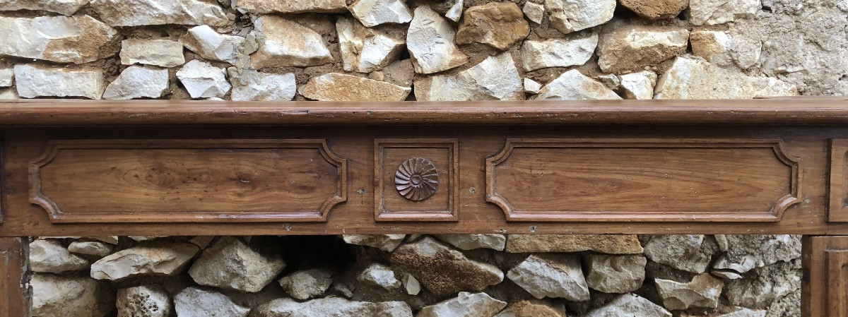 Louis XVI Fireplace In Cherry Wood 18th Century -photo-1