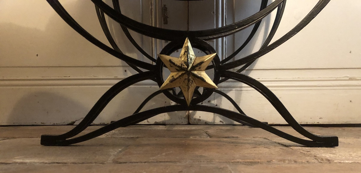 Pair Of Wrought Iron Curule Stools Circa 1940/50-photo-2