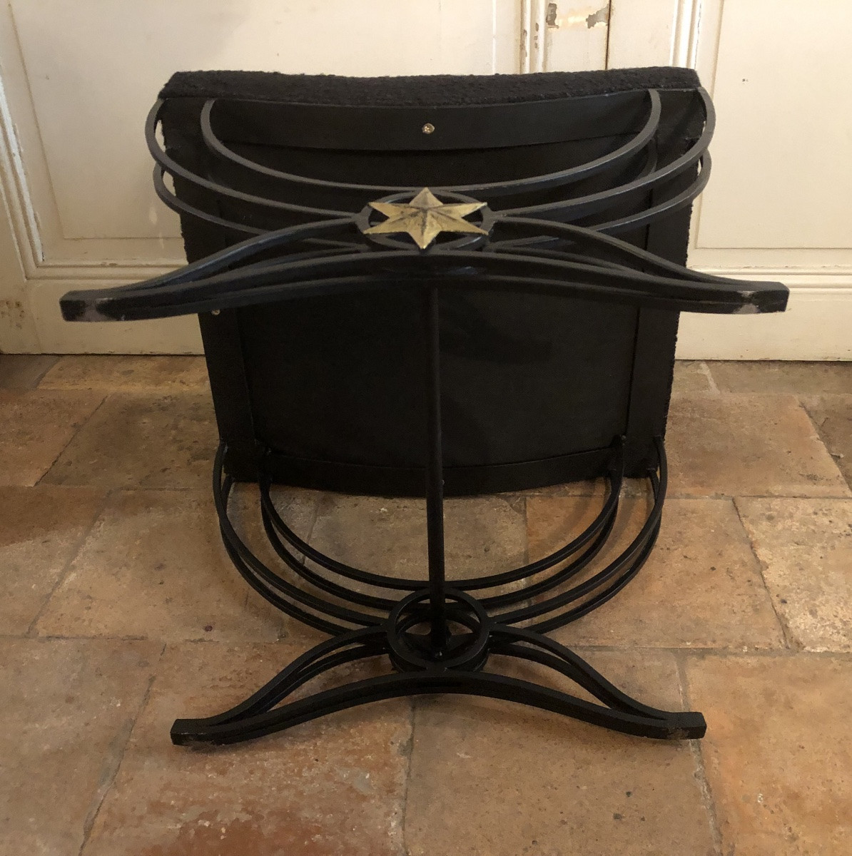 Pair Of Wrought Iron Curule Stools Circa 1940/50-photo-7
