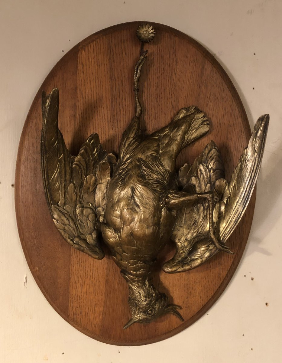 Set Of 3 Hunting Trophies After Jules Moigniez, 19th Century-photo-5