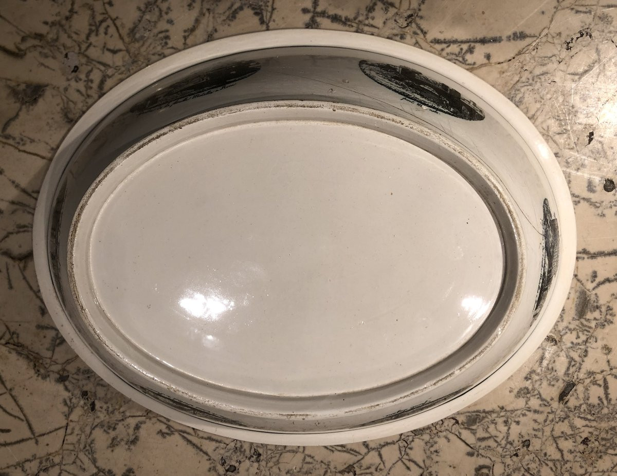 Broc &agrave; l&#039;effigie de Louis XVIII et bassin en fa&iuml;ence de Creil et Montereau  -photo-8