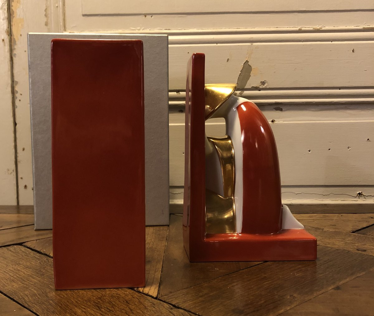 Paire de serres livres aux chinois Robj Art- dèco par Villeroy et Boch -photo-4