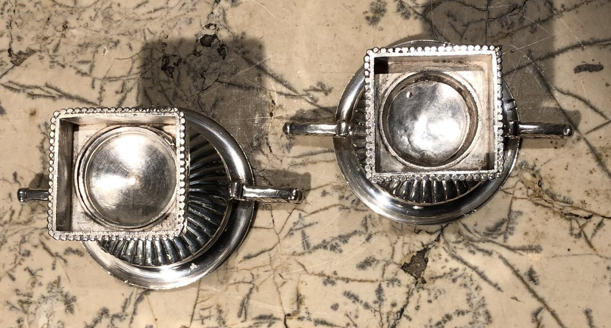 Pair Of Chambord Vases With Swans In Silver, Revolutionary Period, 18th Century -photo-2