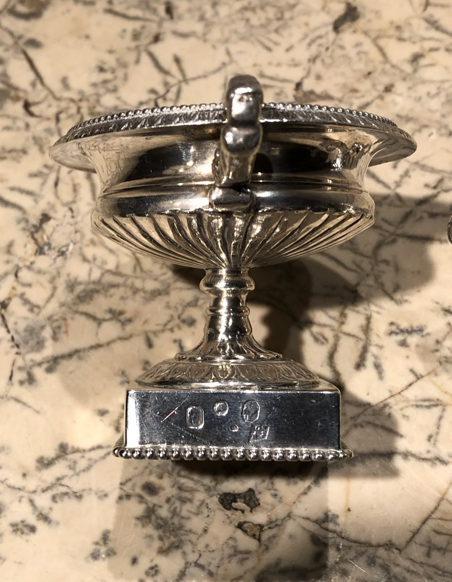 Pair Of Chambord Vases With Swans In Silver, Revolutionary Period, 18th Century -photo-4