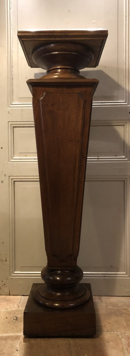 Louis XIV Style Side Table In Walnut And Marble, 19th Century -photo-3