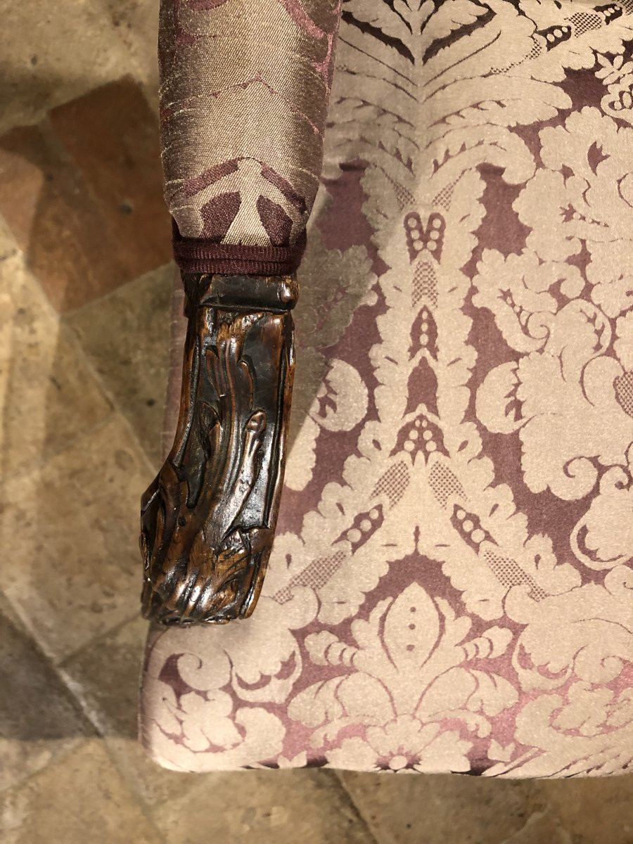 Fauteuil Régence à dossier à la reine en hêtre ciré XVIII° siècle  -photo-5