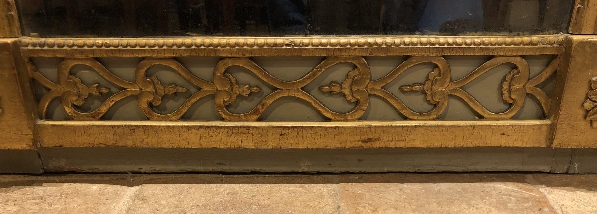 Trumeau d'Entre Deux Louis XVI Au Paysage Lacustre XVIII° Siècle-photo-6