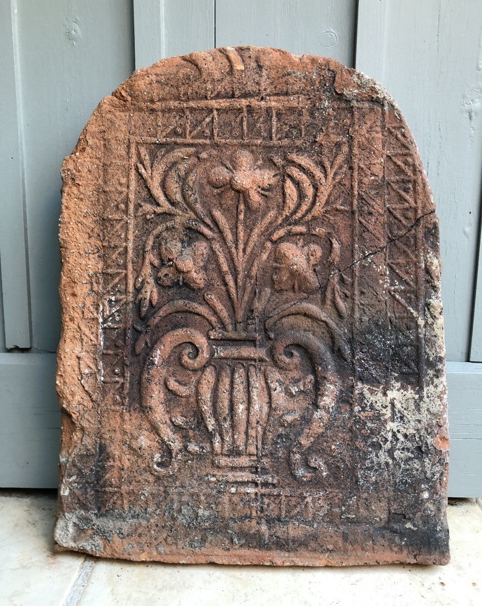 Rare 17th-century Terracotta Fireplace Plaque