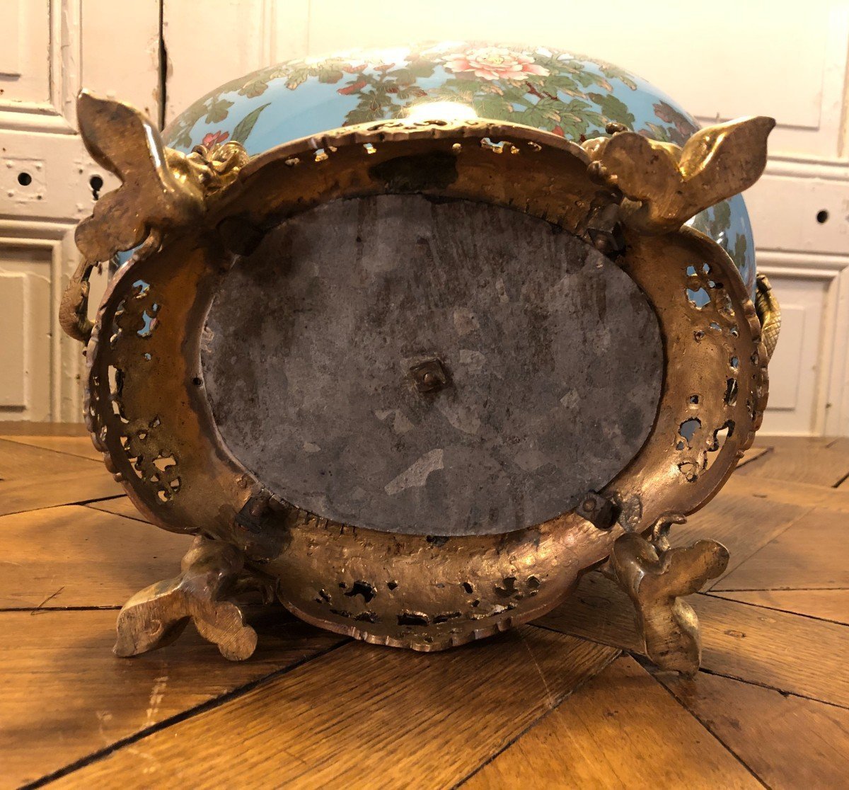 Jardinière En émaux Cloisonnés Et Bronzes Japonisants Aux Dragons-photo-8
