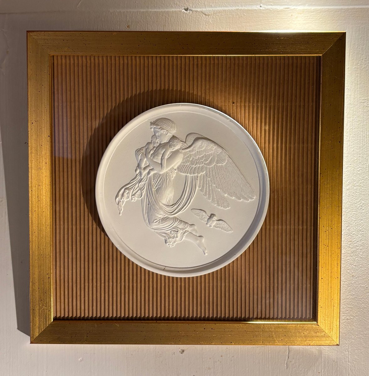 Sept médaillons mythologique de style antique en stuc -photo-3