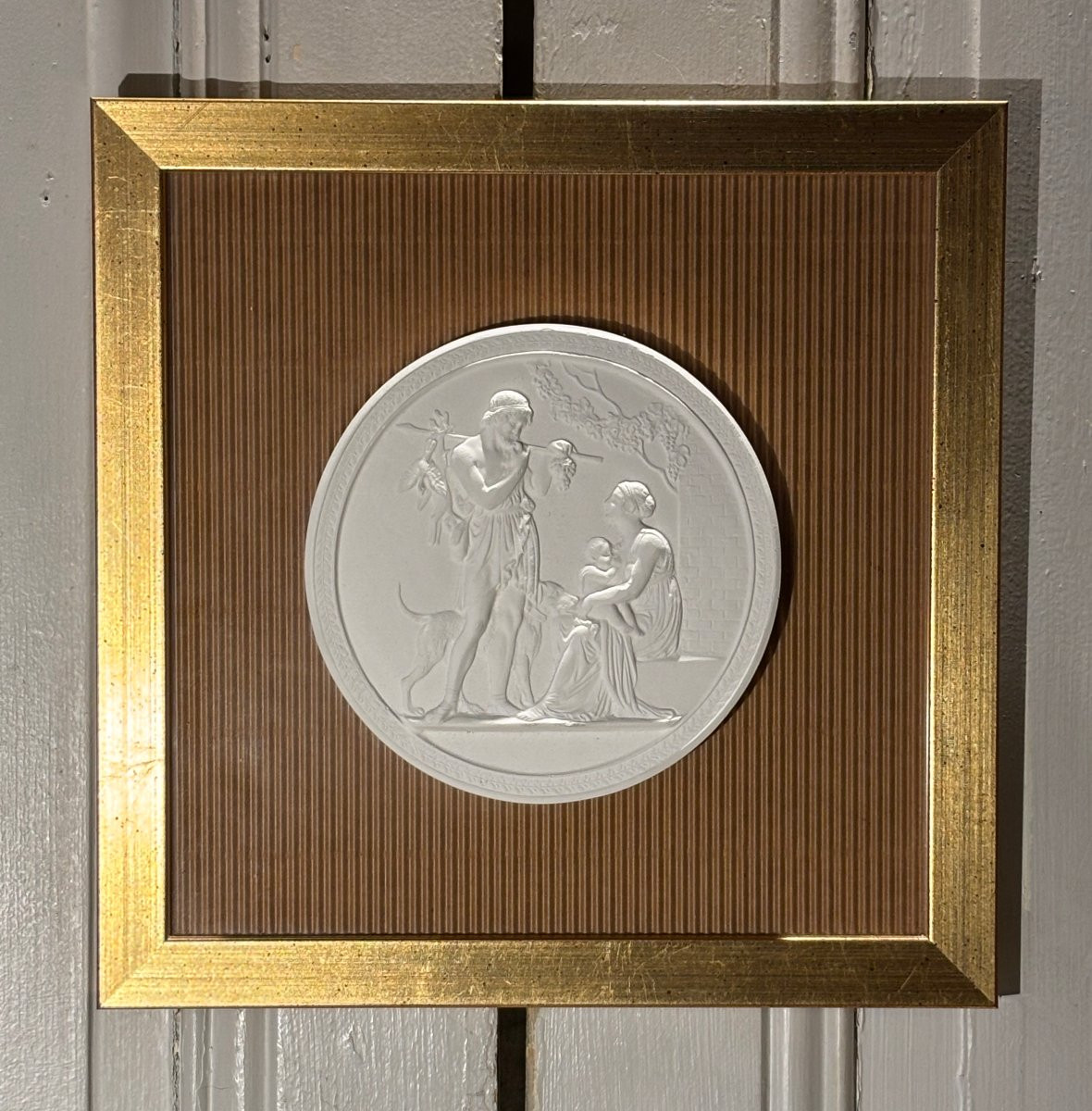 Sept médaillons mythologique de style antique en stuc -photo-6