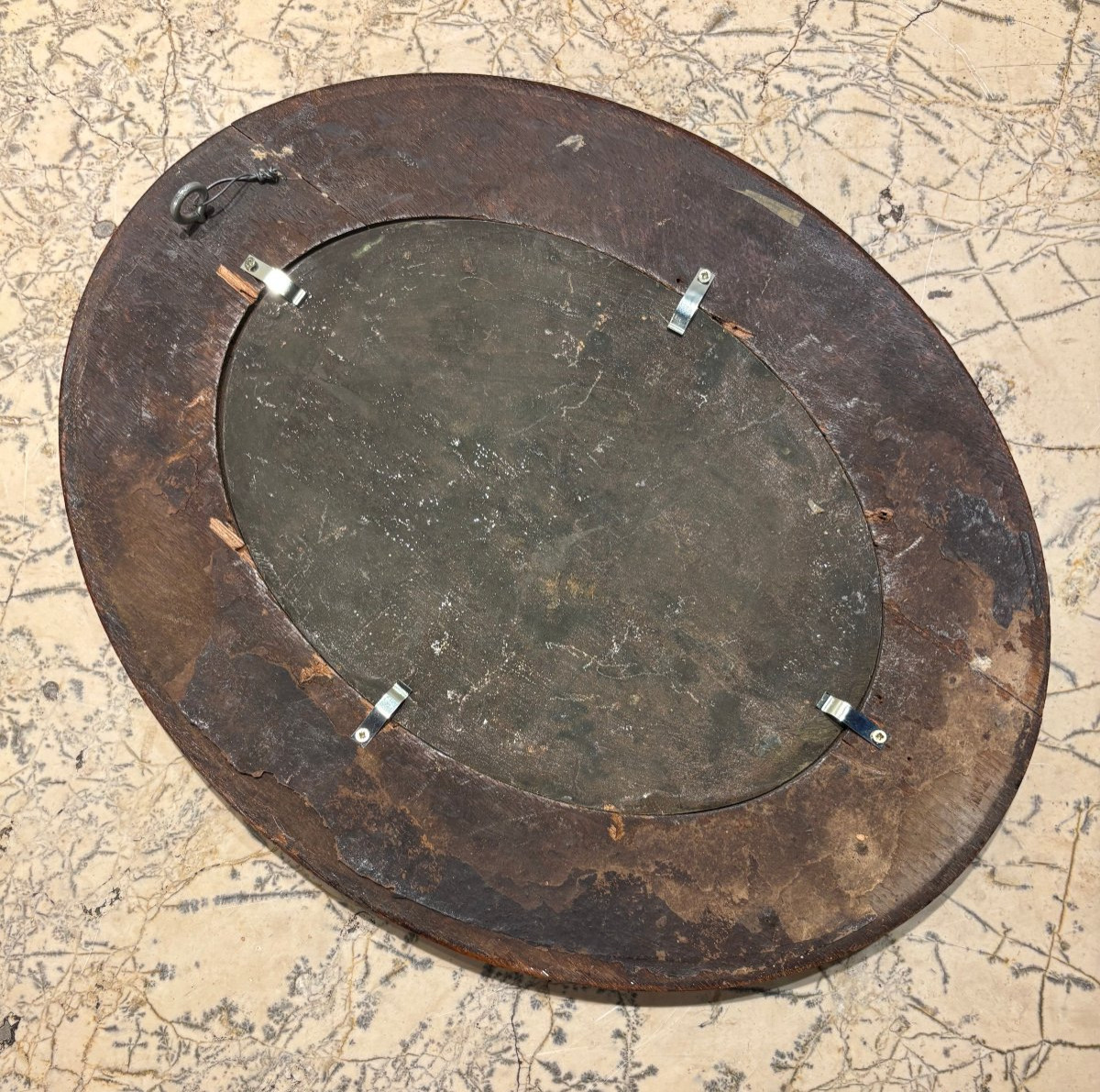 Médaillon "aux colombes" en bronze XIX° siècle  -photo-4