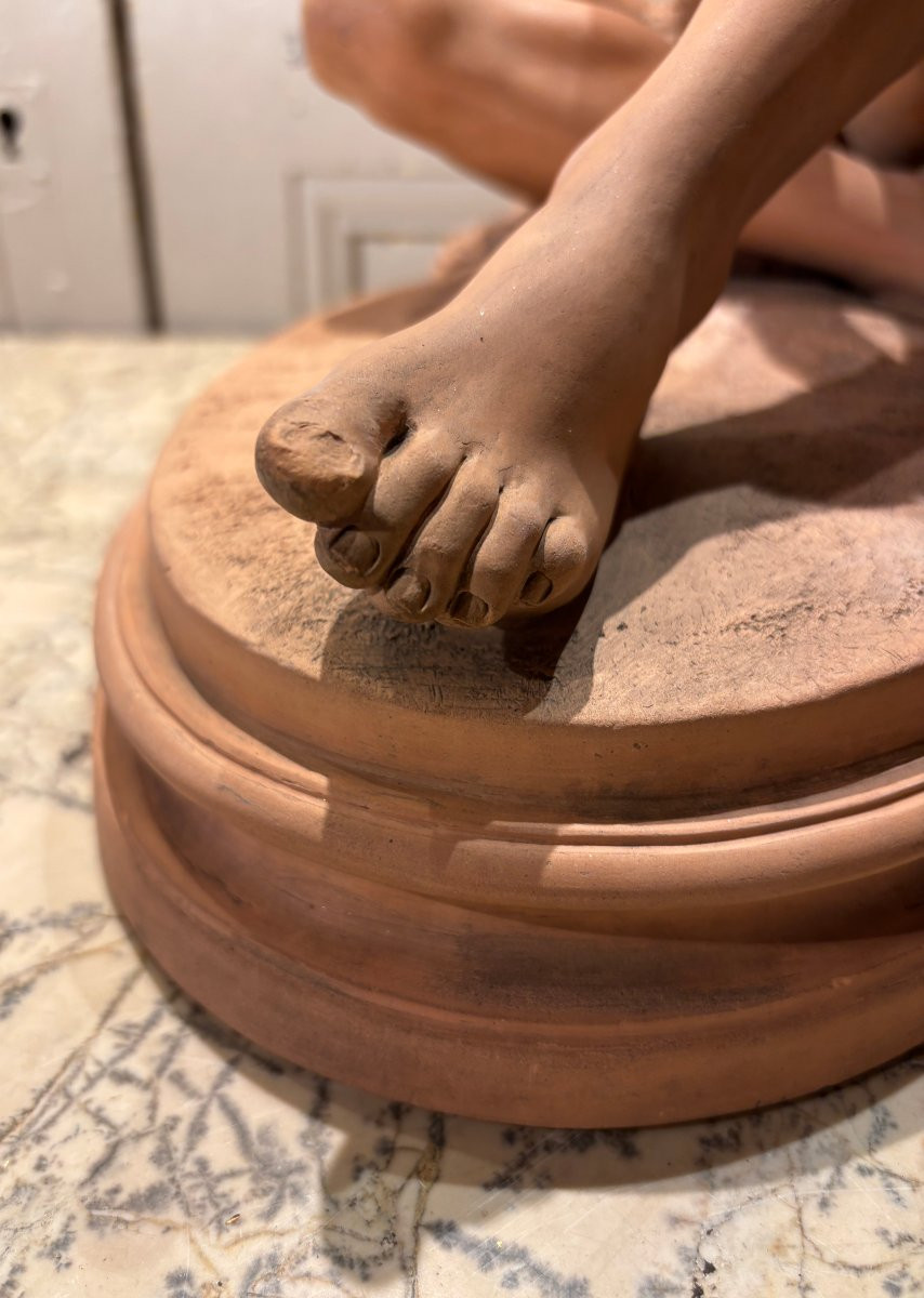 Jeune pécheur Napolitain terre cuite signée Laforesterie XIX° siècle-photo-7