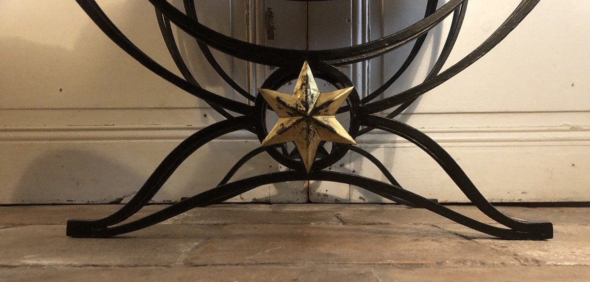 Pair Of Wrought-iron Curule Stools Circa 1940/50-photo-1