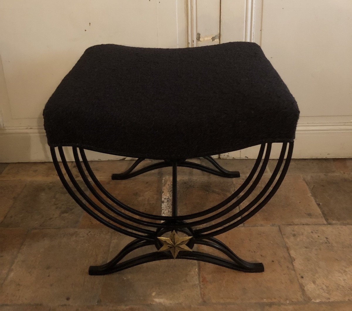 Pair Of Wrought-iron Curule Stools Circa 1940/50-photo-7