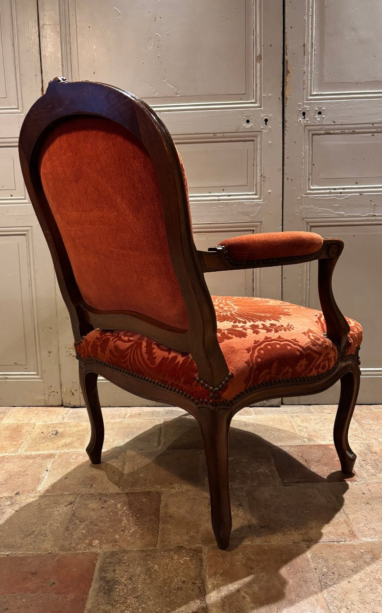 Pair Of Louis XV Style Armchairs With Queen Backs-photo-2