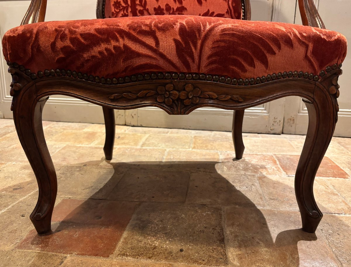 Pair Of Louis XV Style Armchairs With Queen Backs-photo-5