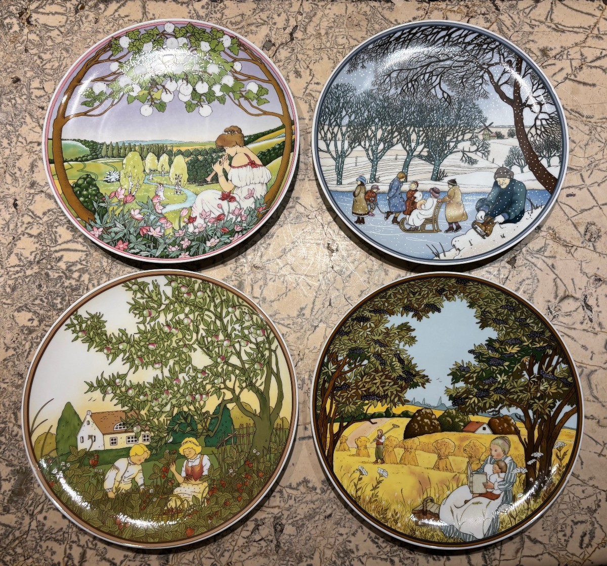 The Four Seasons Villeroy And Bosh Suite Of Four Plates