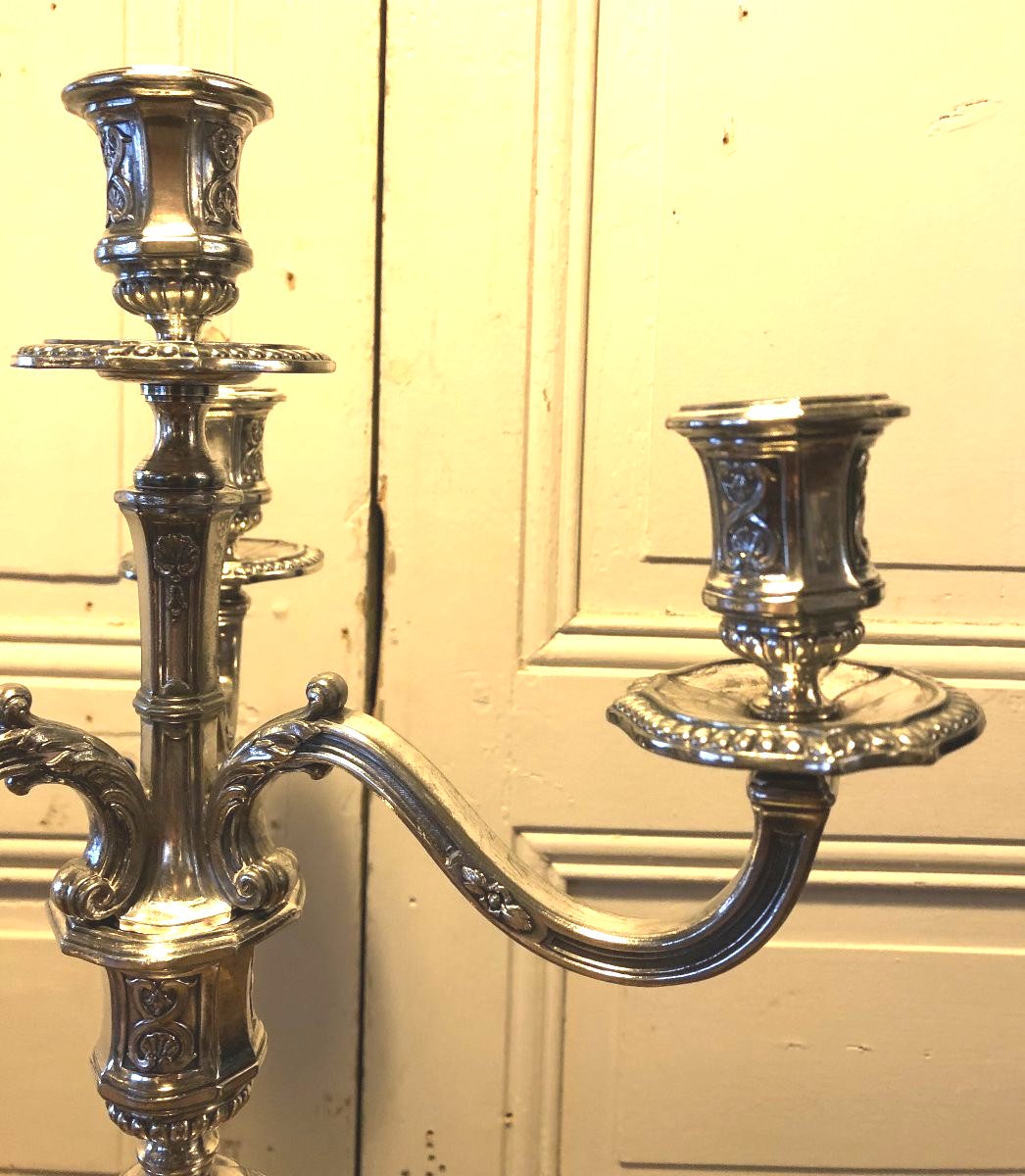 Victor Saglier Paire de chandeliers style Louis XIV Régence-photo-2
