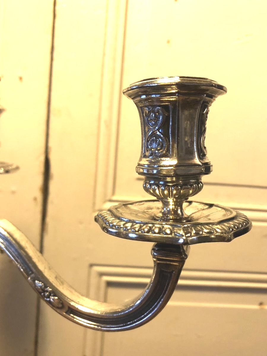 Victor Saglier Paire de chandeliers style Louis XIV Régence-photo-3