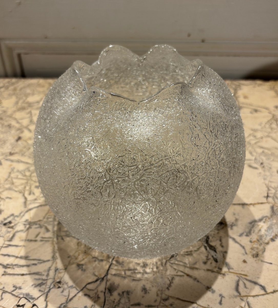 Baccarat Frosted Crystal Vase Circa 1900-photo-2