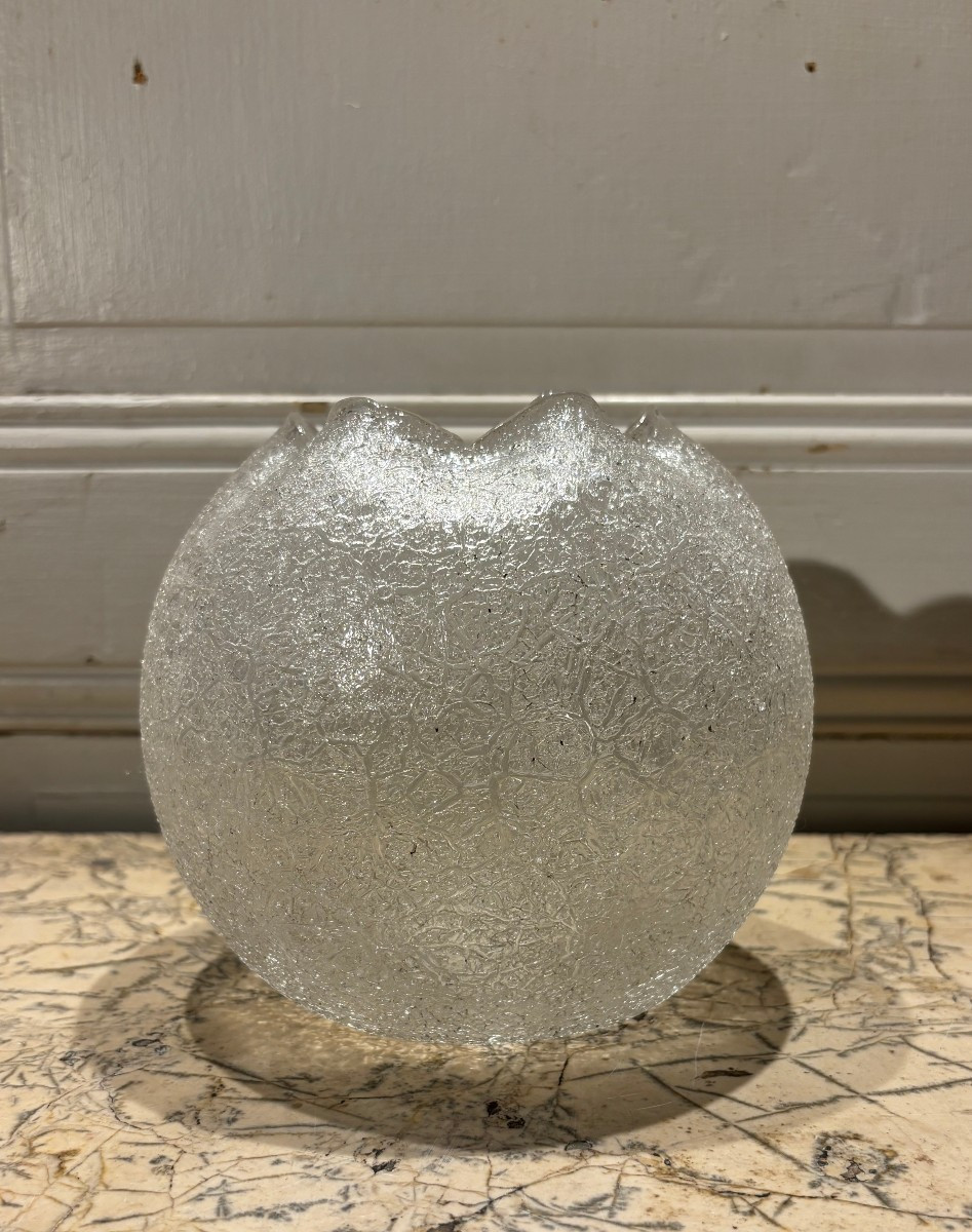 Baccarat Frosted Crystal Vase Circa 1900