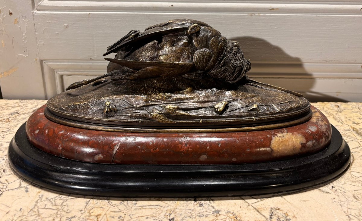 Auguste Cain "bécasse morte" bronze XIX° siècle -photo-2