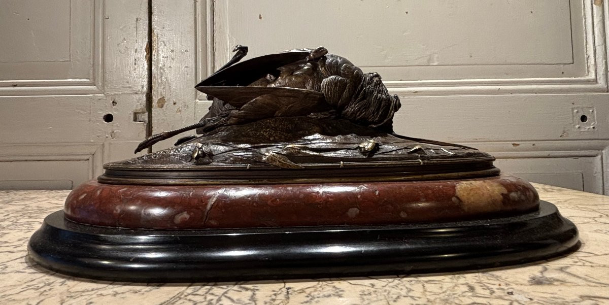 Auguste Cain "bécasse morte" bronze XIX° siècle -photo-1