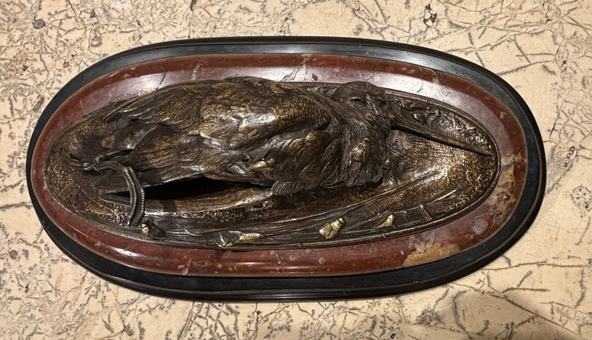 Auguste Cain "bécasse morte" bronze XIX° siècle -photo-2