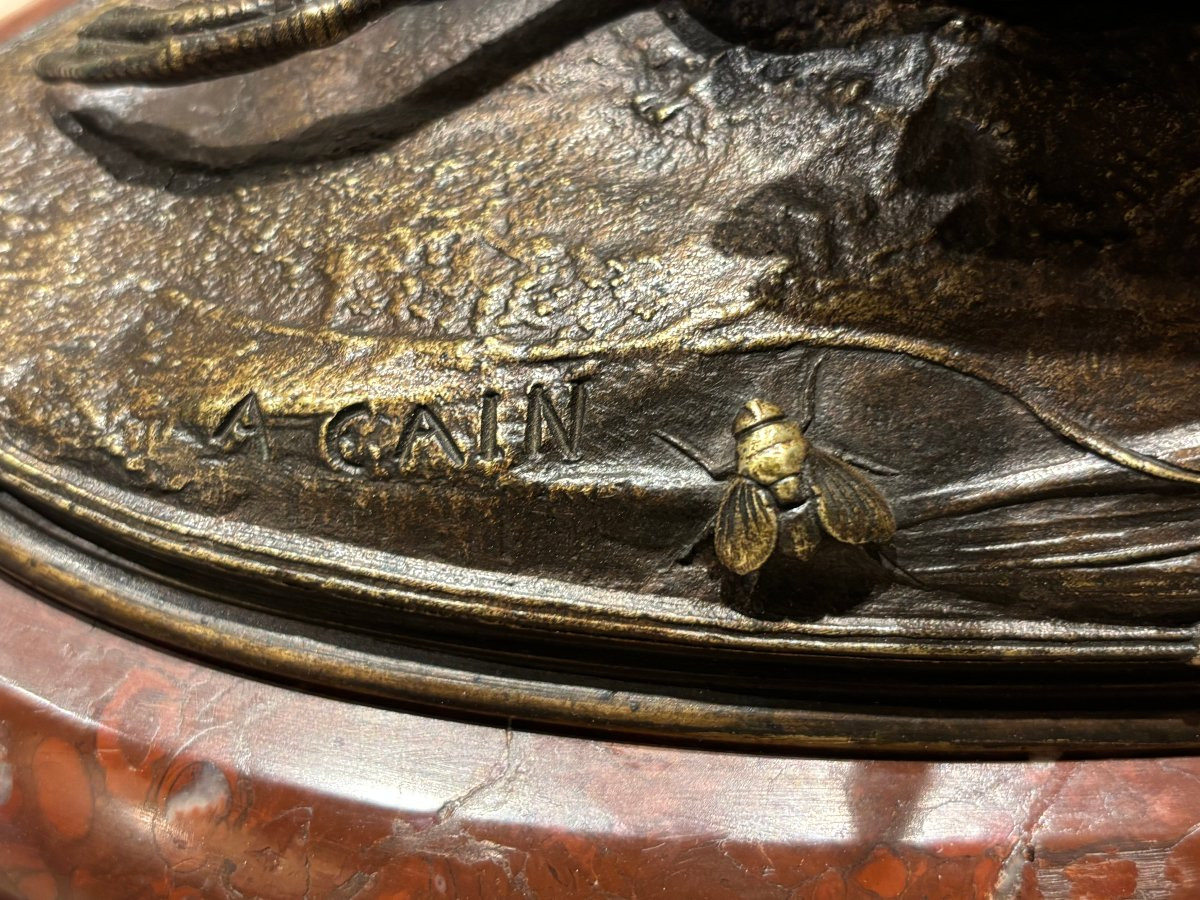 Auguste Cain "bécasse morte" bronze XIX° siècle -photo-3